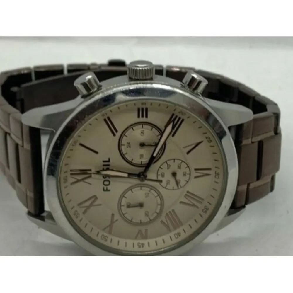 Fossil BQ2091 Men's Watch Analog Stainless Steel Band Brown Round Quartz D621
